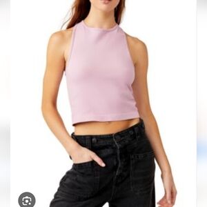 Free People Intimately Crop Top Women Medium/Large Purple Ribbed Athleisure